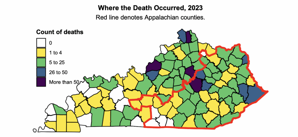 Overdoses by County Kentucky