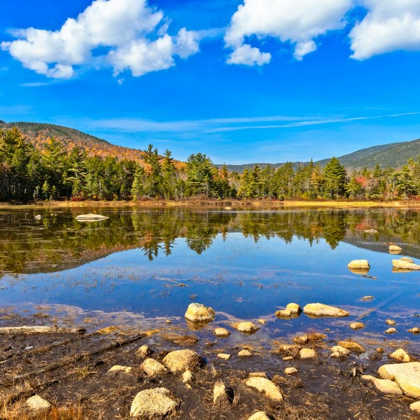 Franconia NH autumn lake reflection