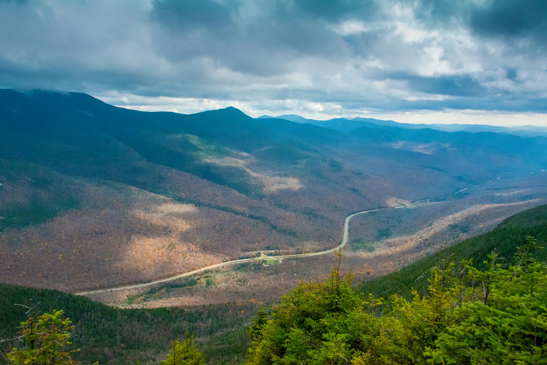 White Mountains New Hampshire fall foliage panorama