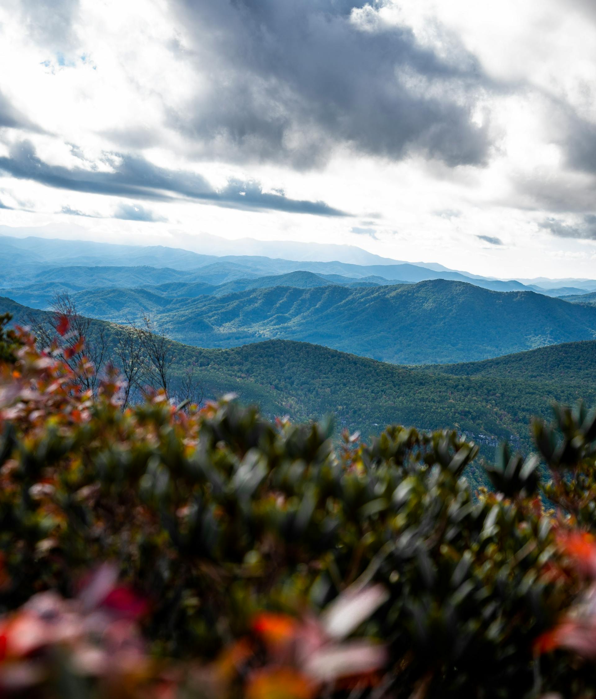Blue Ridge Mountains North Carolina moody clouds
