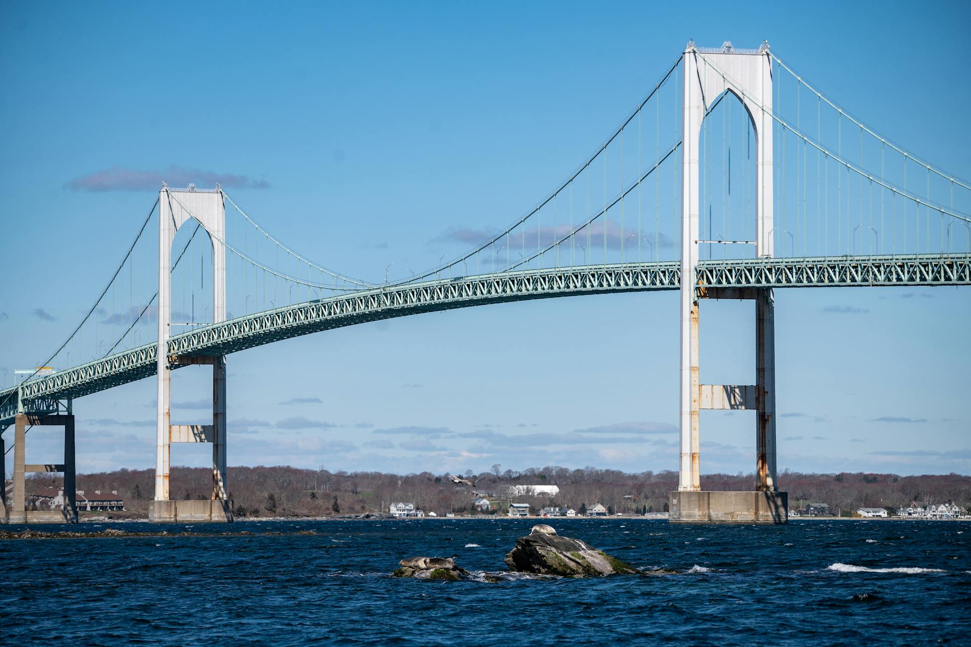 Newport Bridge over Narragansett Bay Rhode Island