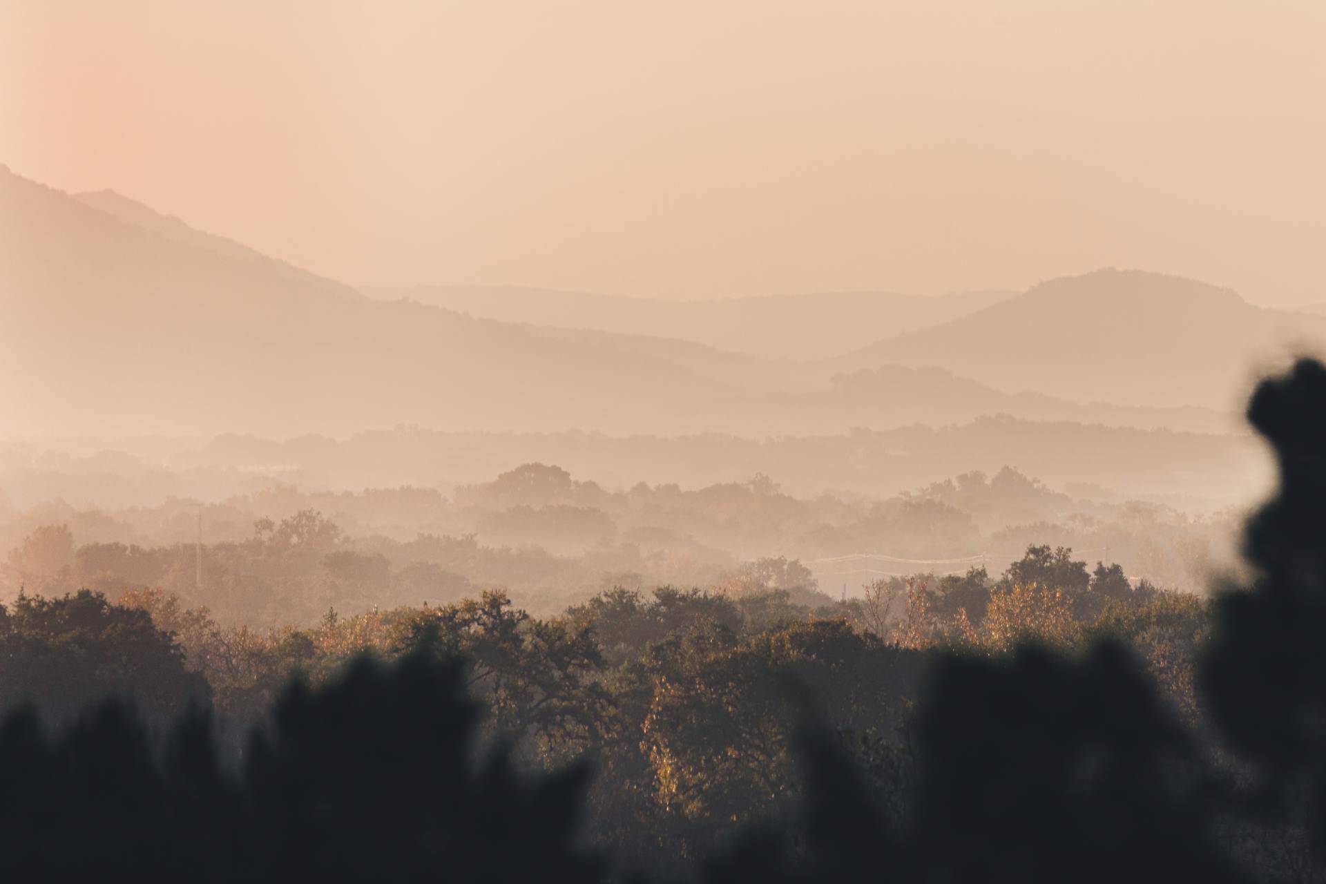 Texas Hill Country misty morning
