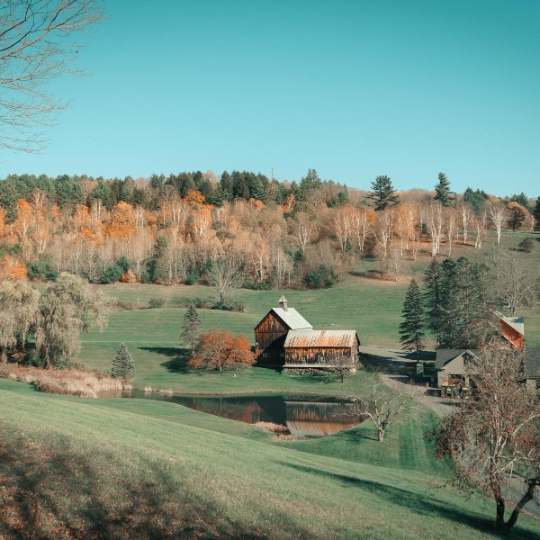 Vermont rural farmhouse autumn
