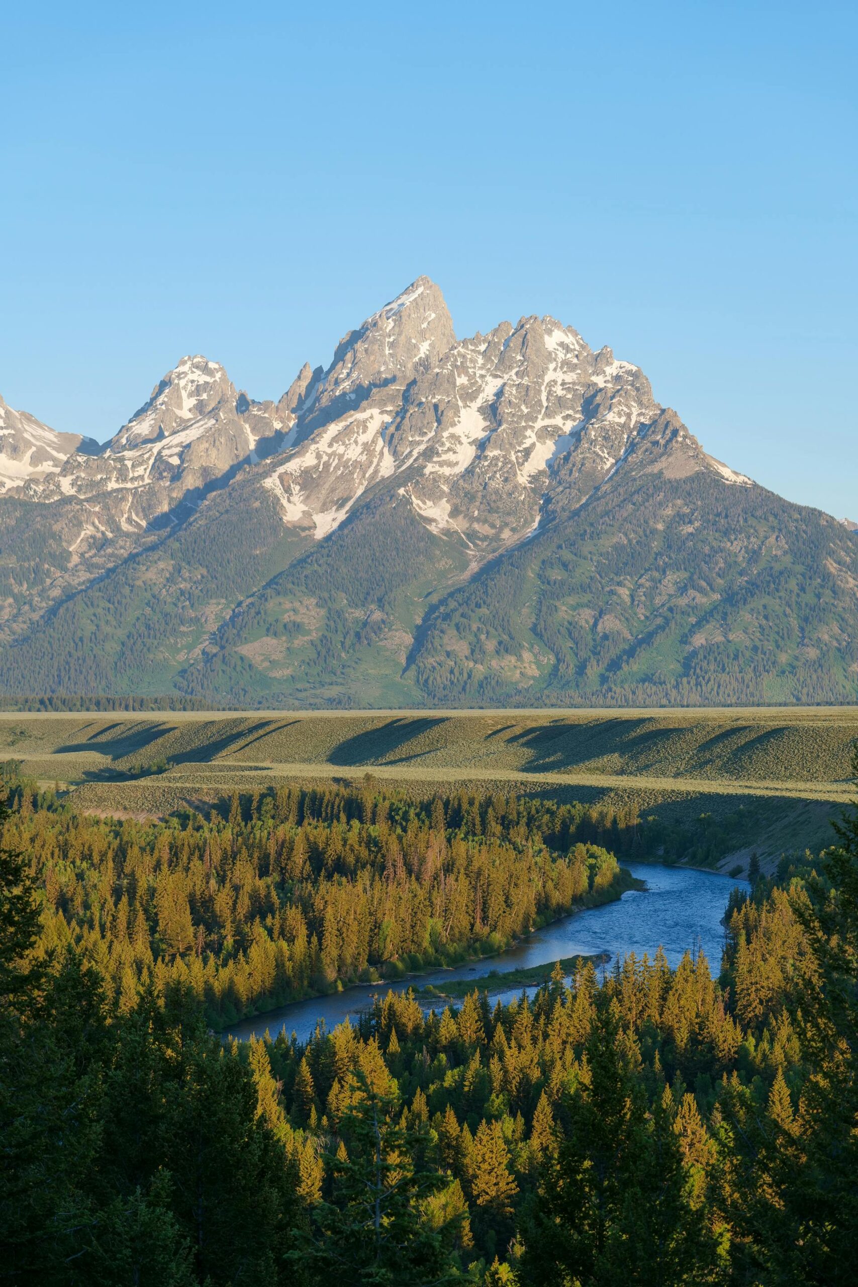 Grand Teton mountains Wyoming forest river